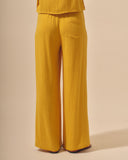 Pantalon con lino corte recto Abu dabi
