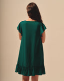 Vestido corto fluido con lino Alba