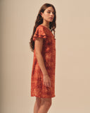 Vestido con lino estampado Shelby/Re