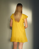 Vestido corto fluido con lino Alba