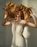 Maxi vestido con lino Lucette