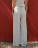 Pantalon con lino corte recto Juliana