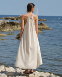 Vestido Halter con Lino Solange