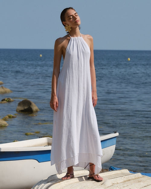 Maxi vestido fluido algodon manta Marisol