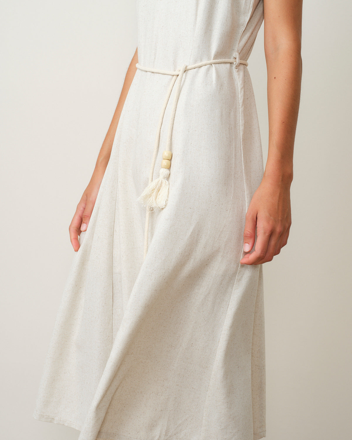 Maxi vestido con lino Alessia