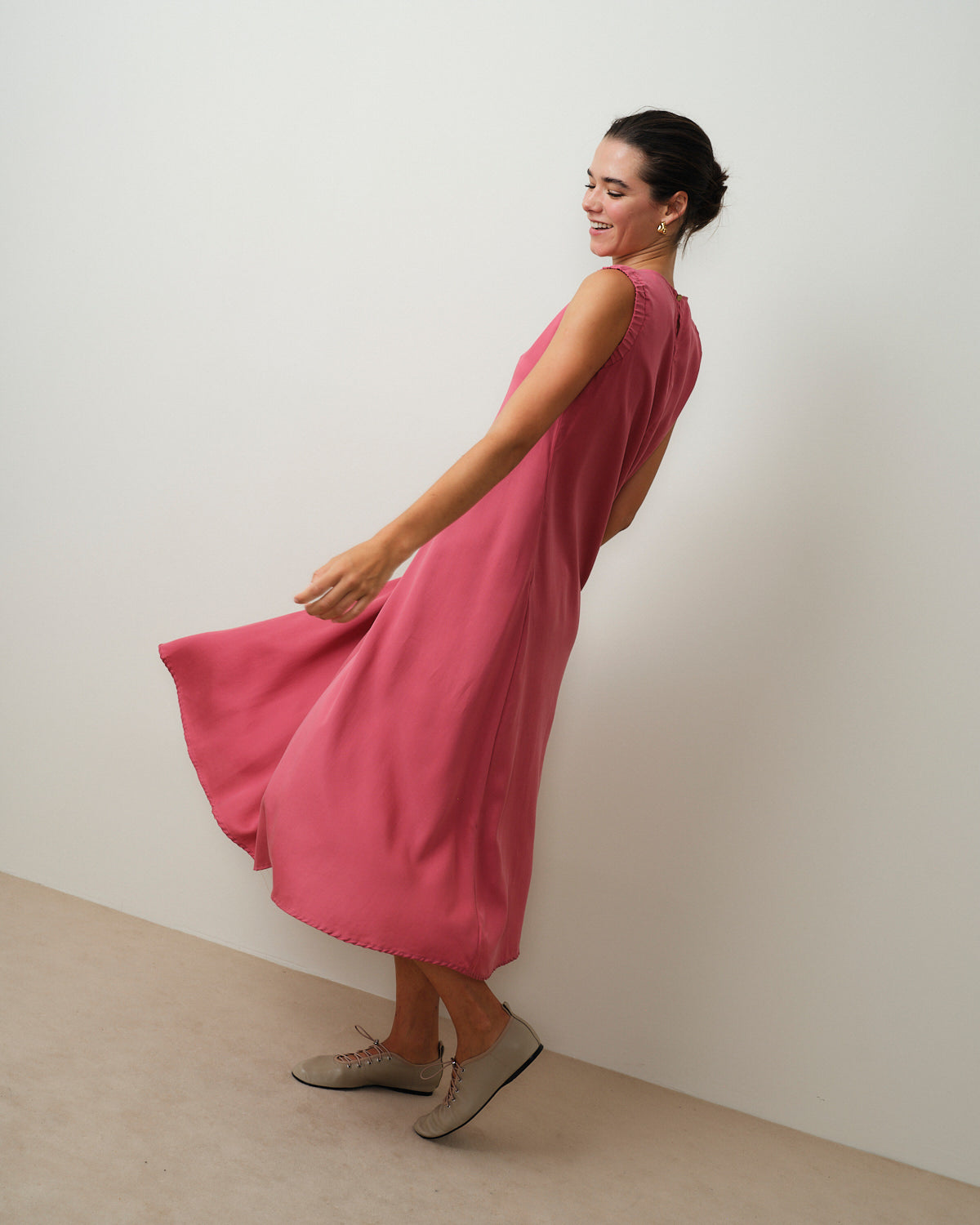 Maxi vestido fluido con lino Danelly