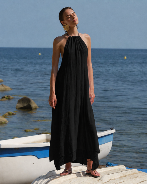 Maxi vestido fluido algodon manta Marisol