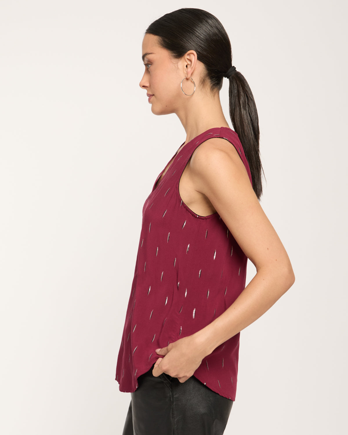 Blusa sisada cuello V con lurex Naty LX