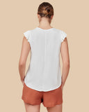 Blusa con 3 botones en cuello Girasol/L