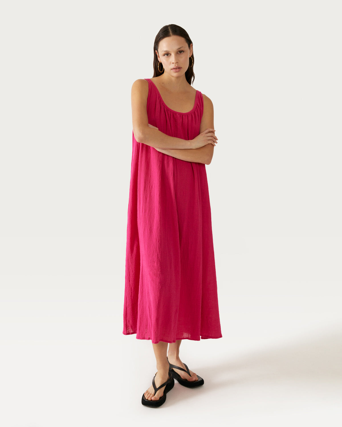 Maxi Vestido fluido algodon manta Domna
