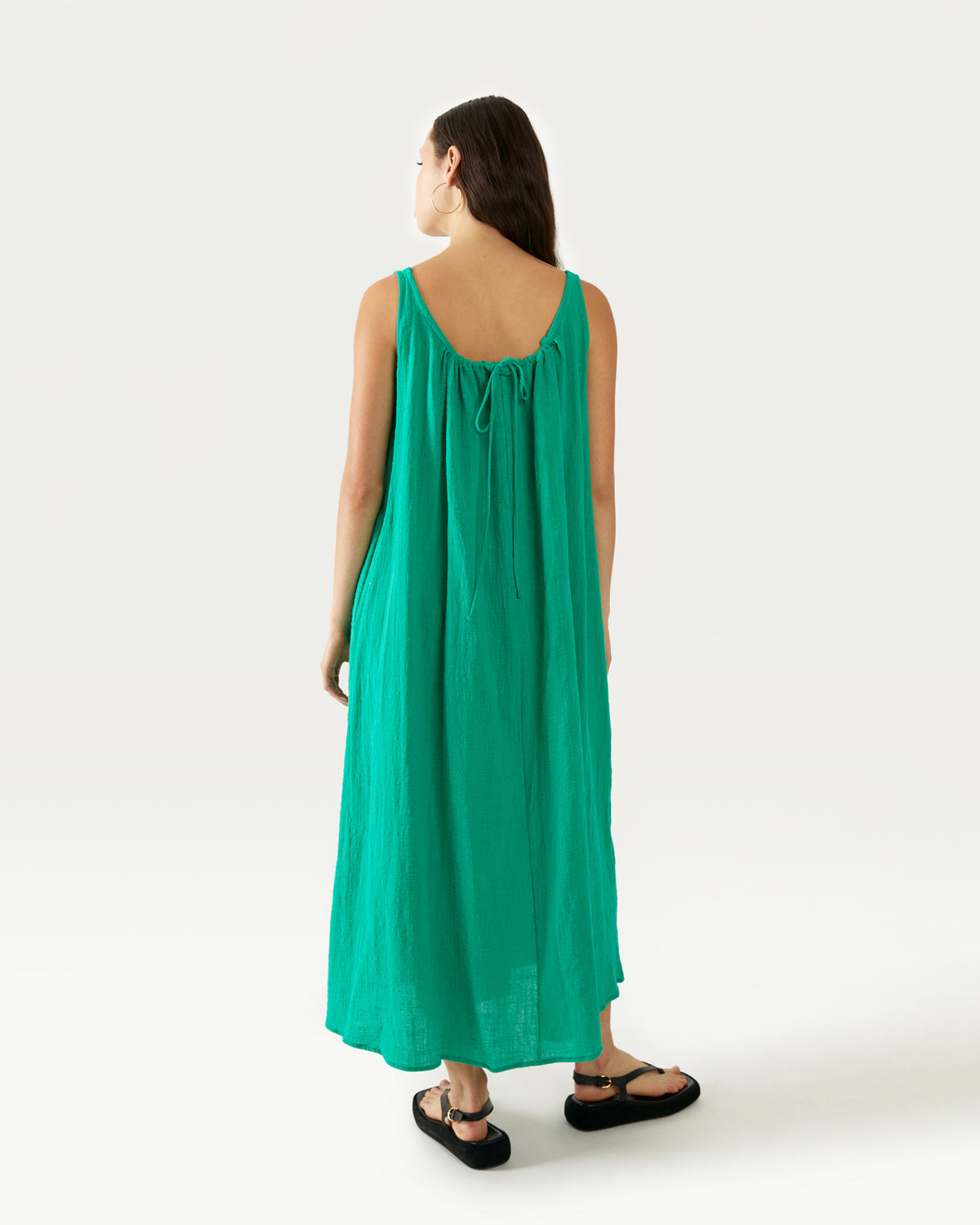 Maxi Vestido fluido algodon manta Domna