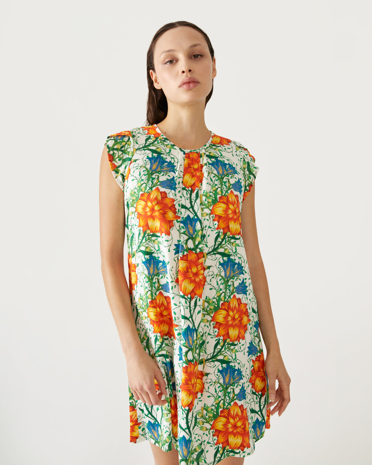 Vestido corto estampado floral Narda