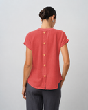 Blusa con lino con dos bolsas Alonsa