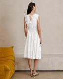 Vestido escote cruzado con lino Beatriz