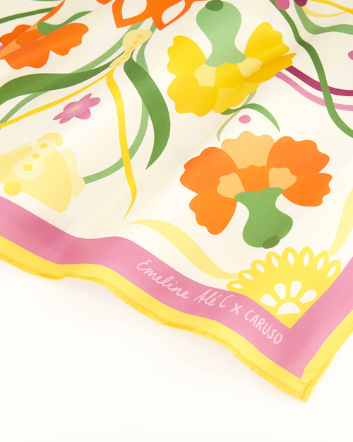 Pañoleta estampada Jardin de los recuerdos (Emeline Alé Chaoul) Hover