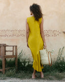 Maxi vestido fluido con lino Danelly