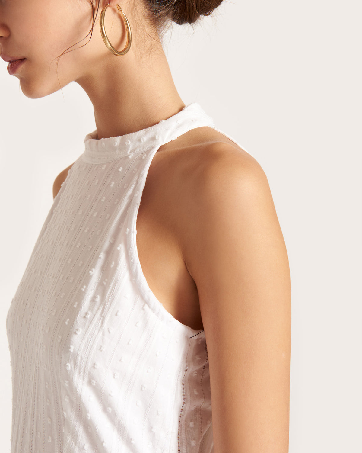Vestido halter algodon bordado Sonia