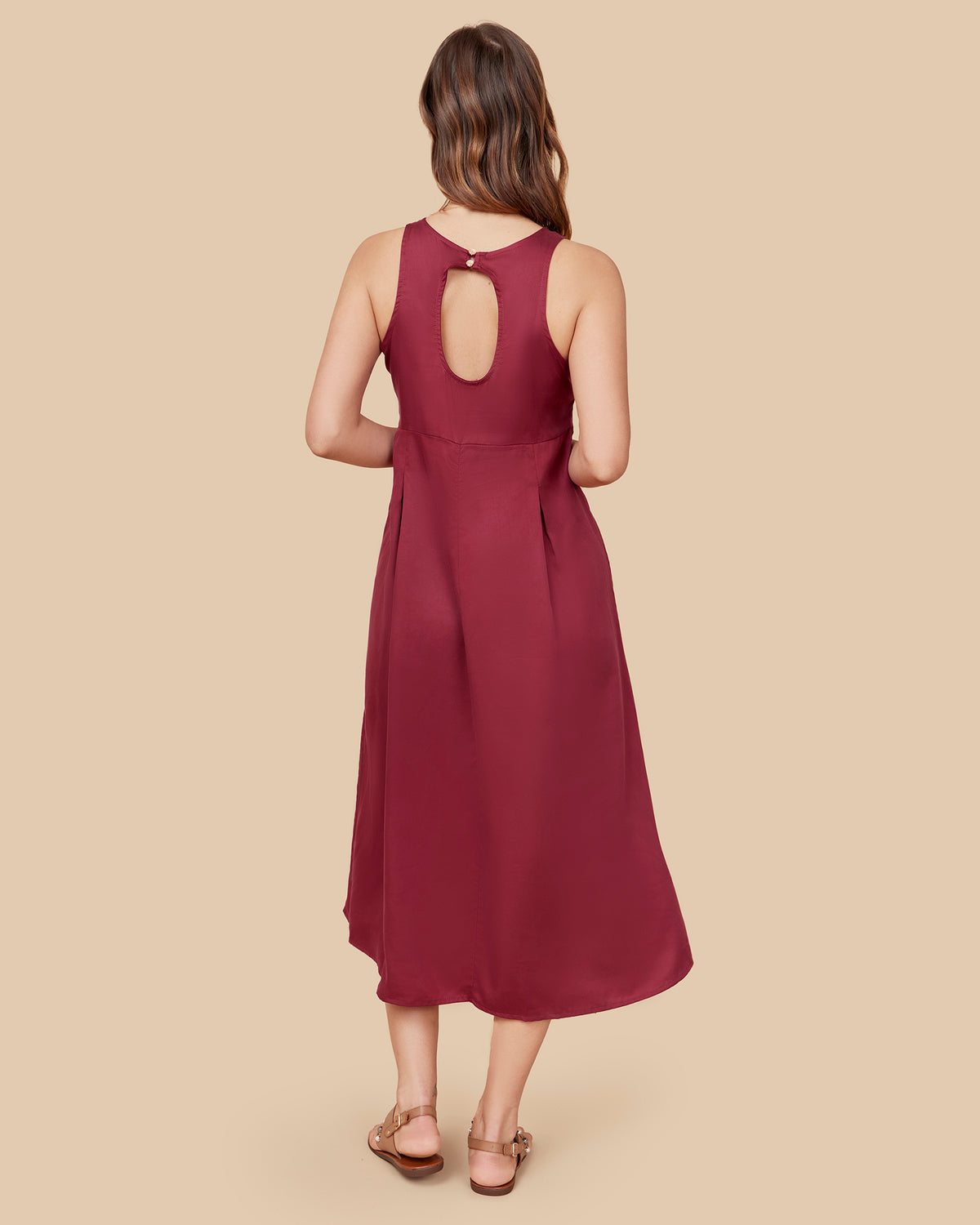 Maxi vestido tejido sostenible escote en espalda Galylea